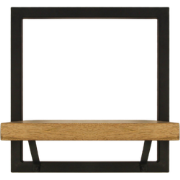 HSM Collection-Wandplank Levels -32x22x32-Naturel/Zwart-Mango/Metaal