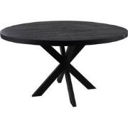 HSM Collection-Ronde Eettafel Melbourne-150x150x76-Zwart-Mango/Metaal