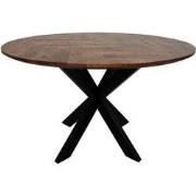 HSM Collection-Ronde Eettafel Mozaiek-140x140x76-Naturel/Zwart-Mango/M...