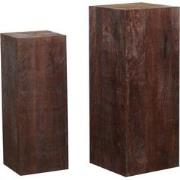 PTMD Zuil Kyro - 35x35x90 cm - Hout - Bruin - Set van 2