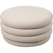 Poef Stof Beige - Met Opbergruimte - 79x79x38cm - Gilbert