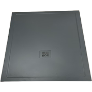 Composiet douchebak met rand Stone ECO 100x100 Leisteen cementgrijs Ra...