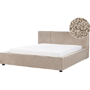 Beliani MIRANDE - Tweepersoonsbed-Beige-Bouclé