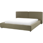 Beliani LINARDS - Tweepersoonsbed-Groen-Polyester