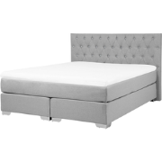 Beliani DUCHESS - Boxspringbed-Grijs-Polyester