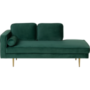 Beliani MIRAMAS - Chaise longue-Groen-Fluweel