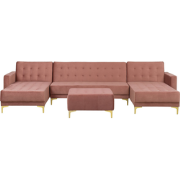 Beliani ABERDEEN - Modulaire Sofa-Roze-Fluweel