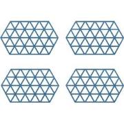 Krumble Siliconen pannenonderzetter Hexagon lang - Blauw - Set van 4