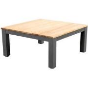 Midori coffee table 75x75cm. alu dark grey/teak