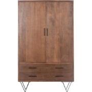 Kast Donkerbruin Mangohout - 110x40x180 - Metaal - Ubud - Giga Meubel