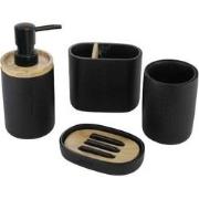 Decopatent® Badkamerset 4 Delig - Toiletaccessoires Set - Kunsstof - Z...