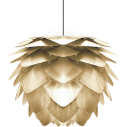 Silvia Mini hanglamp brushed brass - met koordset zwart - Ø 32 cm