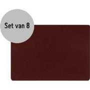 Krumble Placemat PU Leer - Bordeaux rood - Set van 8