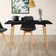 Houten eettafel 120x70 cm zwart Eetkamertafel voor 4-6 personen ML des...