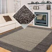 Tapijtenloods Basic Shaggy Kader vloerkleed Taupe Hoogpolig- 100x200 C...