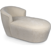 PTMD Grasa White Fiore Fabric Long Sofa Fauteuil