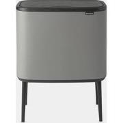 Bo Touch Bin, met 2 binnenemmers, 11 + 23 liter - Mineral Concrete Gre...