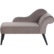 Beliani BIARRITZ - Chaise longue-Grijs-Fluweel