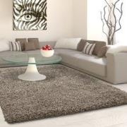 Tapijtenloods Basic Shaggy vloerkleed Taupe Hoogpolig- 80x250 CM