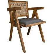 HSM Collection-Eetkamerstoel Phi-52x54x83-Naturel/Donker Grijs-Teak/St...