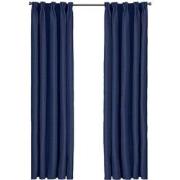 Larson - Luxe effen blackout gordijn - met haken - 1.5m x 2.5m - Donke...