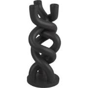 Kandelaar Twisted - Zwart - 13x31,4x13 cm