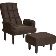 Beliani OLAND - Fauteuil-Bruin-Linnen