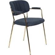 ANLI STYLE Armchair Jolien Gold/Dark Blue