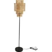 PTMD Redico Natural Metal Floor Lamp Rattan Shade Round