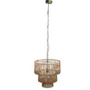 PTMD Linth Natural Reed Hanging Lamp Three Levels Round