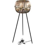 PTMD Ixavi Gold Iron Floor Lamp Wide Knotted Look Shade