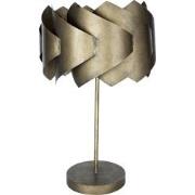 PTMD Arix Gold Metal Table Lamp Round Layered Shade