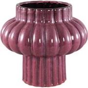 PTMD Sannee Red Ceramic Pot Ribbed Wide Middle L