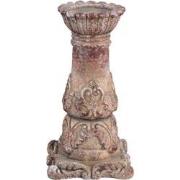 PTMD Burnt Red Cream Cement Candle Holder Square Base