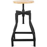 Benoa Dale Iron Revolving Stool 35 cm Iron stand black, wooden standaa...