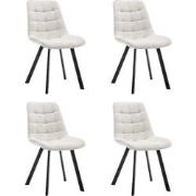 Eetkamerstoelen set van 4 Felix Boucle Creme