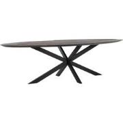 DTP Home Dining table Shape oval BLACK,78x280x120 cm, recycled teakwoo...