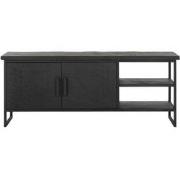 DTP Home TV stand Beam No.2 small, 2 doors, 2 open racks BLACK,55x140x...