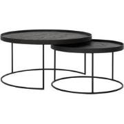 DTP Home Coffee table Mercurius BLACK, set of 2,35xØ60 cm / 40xØ80 cm,...