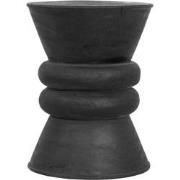 MUST Living Side table Ring Ring,45xØ35 cm, suar wood, black with natu...