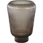 PTMD Joyca Brown Glass Vase Ribbed Round L