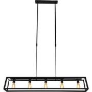 Mexlite hanglamp Buckley - zwart - metaal - 2675ZW