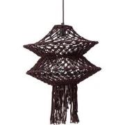 PTMD Milley Brown Cotton Macrame Hanging Lamp 2 Layers