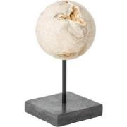 MUST Living Object Ball Cheese Stone,30xØ15 cm, cream marble with blac...