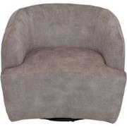 HSM Collection-Draaifauteuil Adore 01-80x77x71-Wit/Zwart-Stof/Metaal