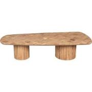 PTMD Fieron Natural Wooden Coffee Table Double Rnd Base