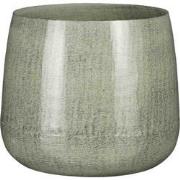 Mica Decorations Bloempot Benson Rond - 23x23x20 cm - Ijzer - Lichtgri...