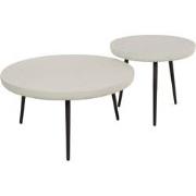 AnLi Style Salontafel set/2 flat round stone