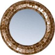 PTMD Chelsae Bronze Poly Round Shell Mirror Small