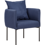 Beliani MALMOS - Fauteuil-Blauw-Kunstlinnen